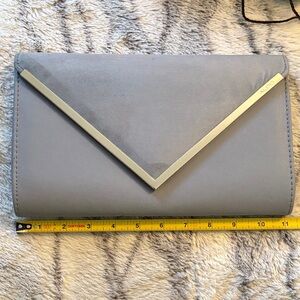ALDO Light blue Envelope Clutch with Silver V-Trim